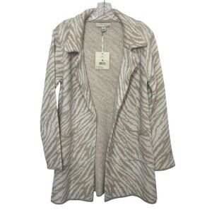 By Design Cardigan Sweater Coat Womens‎ Medium Beige New Zebra Print